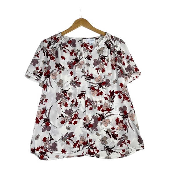 Liz‎ Claiborne Crema Floral Bouse Size Medium NWT - Picture 1 of 5